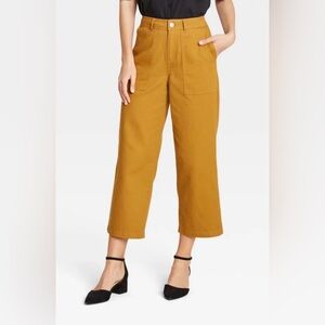 Who What Wear Mustard Wide Leg Utility Trousers